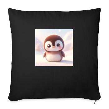Penguins snow 2 - Sofa pillowcase 17,3'' x 17,3'' (45 x 45 cm) - black - Front
