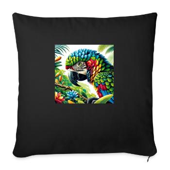 Parrot - Sofa pillowcase 17,3'' x 17,3'' (45 x 45 cm) - black - Front