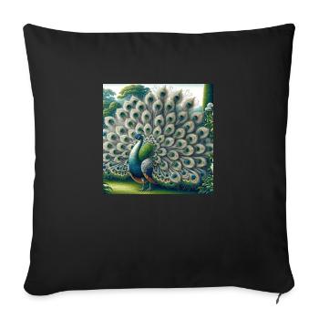 Paon - Housse de coussin décorative 45 x 45 cm - noir - Devant