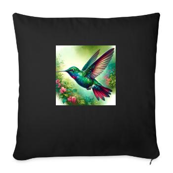 Hummingbird 1 - Sofa pillowcase 17,3'' x 17,3'' (45 x 45 cm) - black - Front