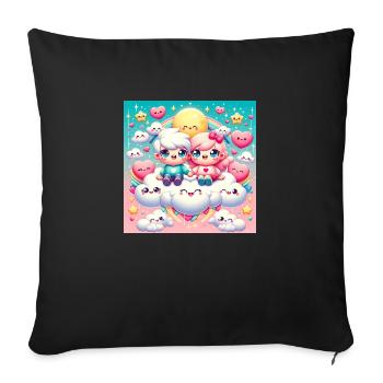 Cartoon Couple - Sofa pillowcase 17,3'' x 17,3'' (45 x 45 cm) - black - Front