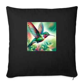 Hummingbird - Sofa pillowcase 17,3'' x 17,3'' (45 x 45 cm) - black - Front