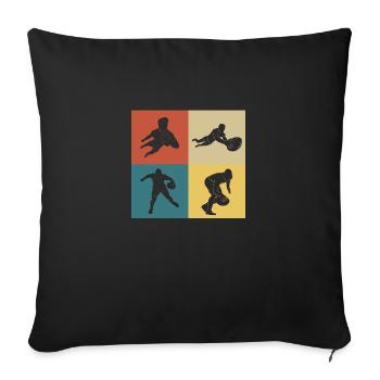Retro Vintage Rugby - Sofa pillowcase 17,3'' x 17,3'' (45 x 45 cm) - black - Front