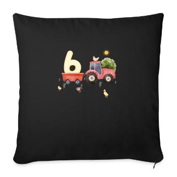 6th Anniversary Farm Agriculture - Sofa pillowcase 17,3'' x 17,3'' (45 x 45 cm) - black - Front