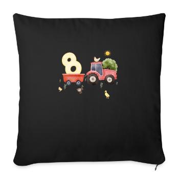 8e anniversaire ferme agriculture - Housse de coussin décorative 45 x 45 cm - noir - Devant