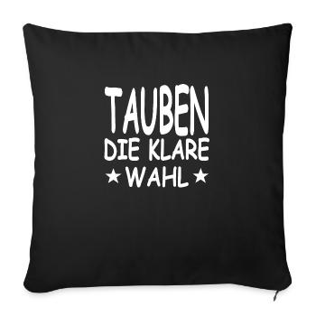 Tauben - Sofakissenbezug 45 x 45 cm - Schwarz - Vorne