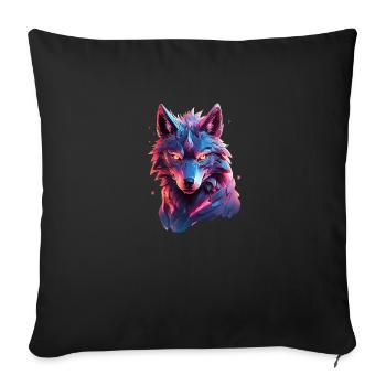 Wolf - Sofa pillowcase 17,3'' x 17,3'' (45 x 45 cm) - black - Front