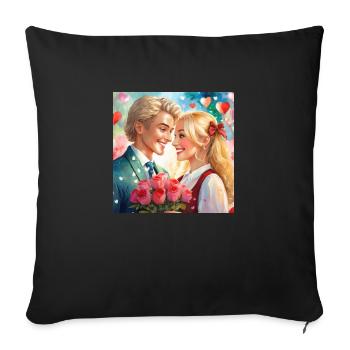 C’est agréable d’être amoureux - Housse de coussin décorative 45 x 45 cm - noir - Devant