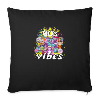 90s Vibes Elements And Toys - Sofa pillowcase 17,3'' x 17,3'' (45 x 45 cm) - black - Front