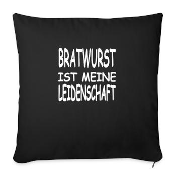 Bratwurst - Sofakissenbezug 45 x 45 cm - Schwarz - Vorne