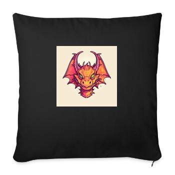 Red Cartoon Dragon - Sofa pillowcase 17,3'' x 17,3'' (45 x 45 cm) - black - Front
