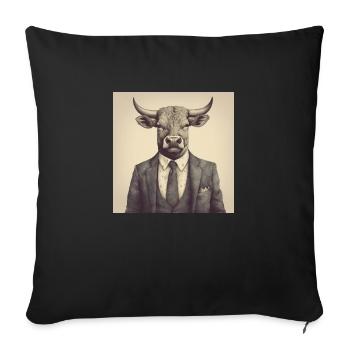 Business Bull - Sofa pillowcase 17,3'' x 17,3'' (45 x 45 cm) - black - Front