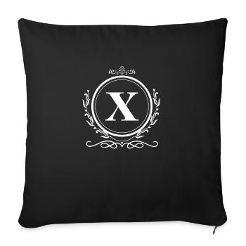Letter x Decoration - Sofa pillowcase 17,3'' x 17,3'' (45 x 45 cm) - black - Front