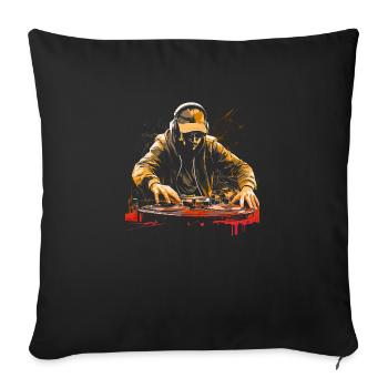 dj music retro heavy metal Hard Rock Punk vinyl mx - Sofa pillowcase 17,3'' x 17,3'' (45 x 45 cm) - black - Front