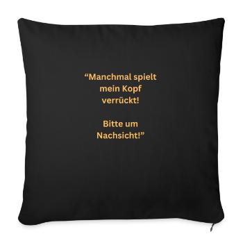 Sometimes My Head Goes Crazy 1 - Sofa pillowcase 17,3'' x 17,3'' (45 x 45 cm) - black - Front