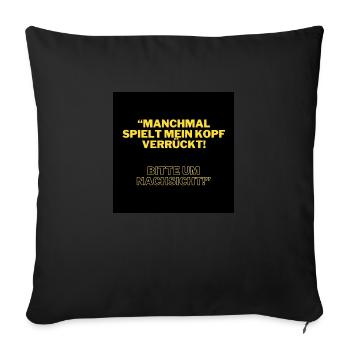 My head is going crazy - Sofa pillowcase 17,3'' x 17,3'' (45 x 45 cm) - black - Front