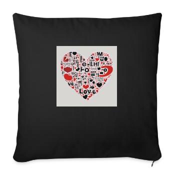 for wonderful loves - Sofa pillowcase 17,3'' x 17,3'' (45 x 45 cm) - black - Front