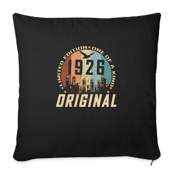 Vintage Décembre 1926 Cadeau d Anniversaire 98 ans - Housse de coussin décorative 45 x 45 cm - noir - Devant