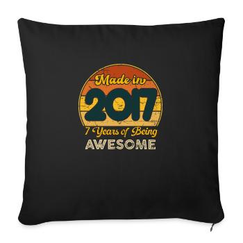 Born in 2023 - Vintage 2023 Retro Birthday - Sofa pillowcase 17,3'' x 17,3'' (45 x 45 cm) - black - Front