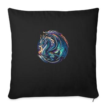 Cosmic Dragon Essence - Sofa pillowcase 17,3'' x 17,3'' (45 x 45 cm) - black - Front