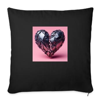 Heart of Iron - Sofa pillowcase 17,3'' x 17,3'' (45 x 45 cm) - black - Front