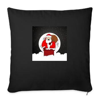 Santa under the full moon - Sofa pillowcase 17,3'' x 17,3'' (45 x 45 cm) - black - Front