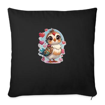 Bird Sweet Hearts - Sofa pillowcase 17,3'' x 17,3'' (45 x 45 cm) - black - Front