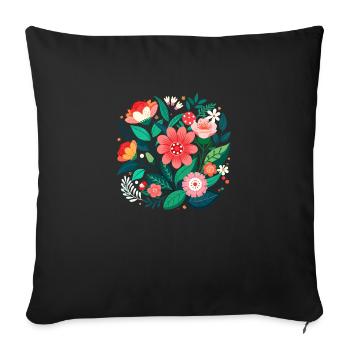 Floral Design: Elegance That Lasts - Sofa pillowcase 17,3'' x 17,3'' (45 x 45 cm) - black - Front