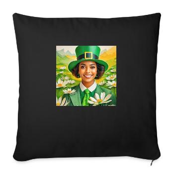 image saint patrick - Housse de coussin décorative 45 x 45 cm - noir - Devant