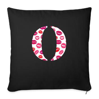Lettre o bisous - Housse de coussin décorative 45 x 45 cm - noir - Devant
