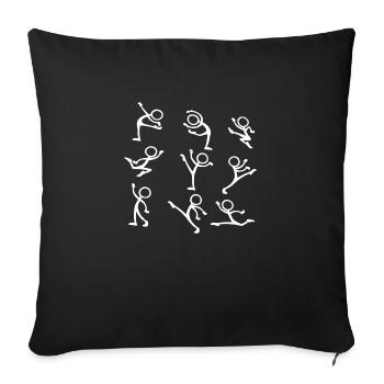 Néon Stick Figure Personnes Art Illustrations Dessin Animé - Housse de coussin décorative 45 x 45 cm - noir - Devant