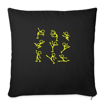 Néon Stick Figure Personnes Art Illustrations Dessin Animé - Housse de coussin décorative 45 x 45 cm - noir - Devant
