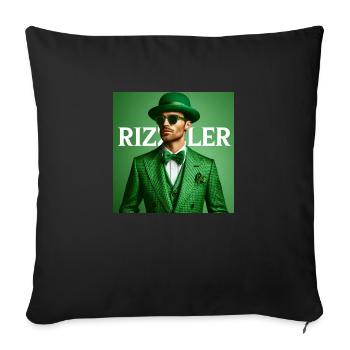 Rizz Jugendwort - Rizzler - Sofakissenbezug 45 x 45 cm - Schwarz - Vorne