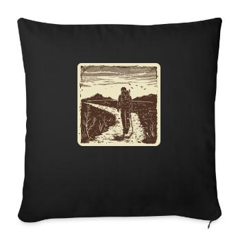 Randonnée, Randonnée, Montagnes, Nature, Camping, Sommet, Alpes - Housse de coussin décorative 45 x 45 cm - noir - Devant