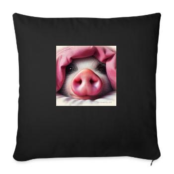 J’avais du cochon .... J’adore les cochons - Housse de coussin décorative 45 x 45 cm - noir - Devant