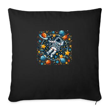 Astronaut in space - Sofakissenbezug 45 x 45 cm - Schwarz - Vorne