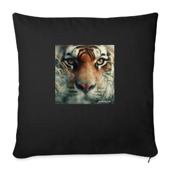 Tiger Love ...... Species conservation - Sofa pillowcase 17,3'' x 17,3'' (45 x 45 cm) - black - Front