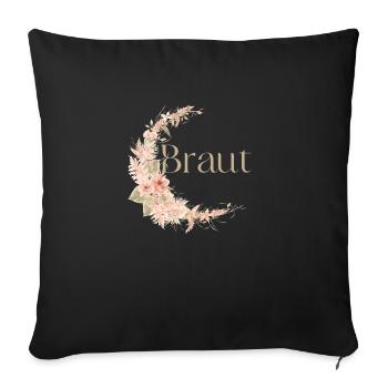 Braut Boho / Junggesellenabschied - Sofakissenbezug 45 x 45 cm - Schwarz - Vorne