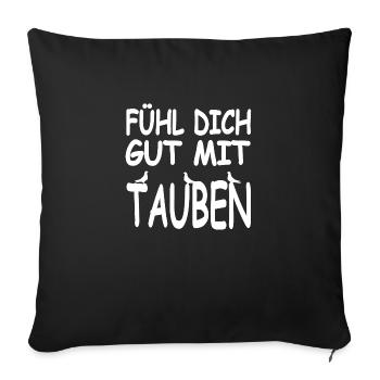 Tauben - Sofakissenbezug 45 x 45 cm - Schwarz - Vorne