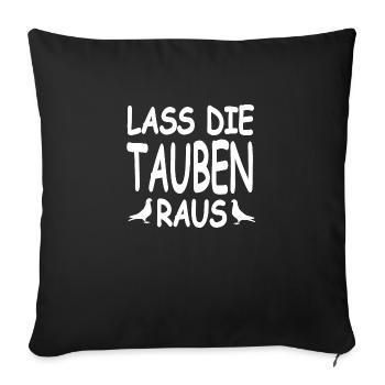 Tauben - Sofakissenbezug 45 x 45 cm - Schwarz - Vorne