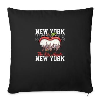 New York The Big Apple Cartoon Cityscape - Sofa pillowcase 17,3'' x 17,3'' (45 x 45 cm) - black - Front