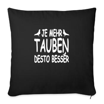 Tauben - Sofakissenbezug 45 x 45 cm - Schwarz - Vorne