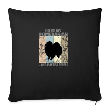 POMERANIAN - Sofa pillowcase 17,3'' x 17,3'' (45 x 45 cm) - black - Front