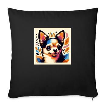 Chihuahua Risograph Vector Style 2 - Sofa pillowcase 17,3'' x 17,3'' (45 x 45 cm) - black - Front