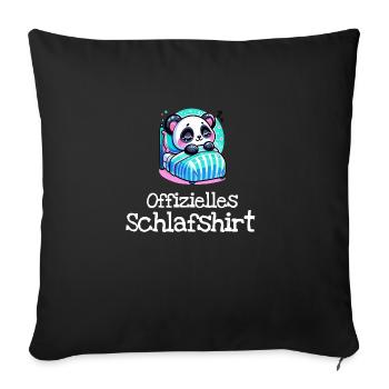 Schlafshirt Pyjama Nachthemd Schlafanzug Geschenk - Sofakissenbezug 45 x 45 cm - Schwarz - Vorne