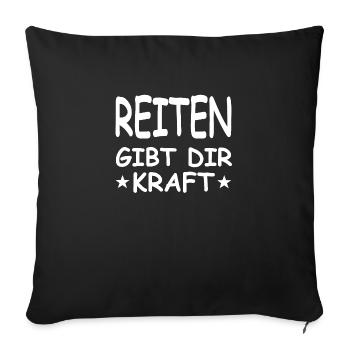 Reiten - Sofakissenbezug 45 x 45 cm - Schwarz - Vorne
