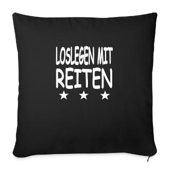 Reiten - Sofakissenbezug 45 x 45 cm - Schwarz - Vorne