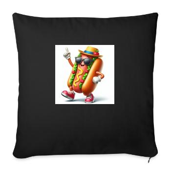 Chillig Hotdog - Sofakissenbezug 45 x 45 cm - Schwarz - Vorne