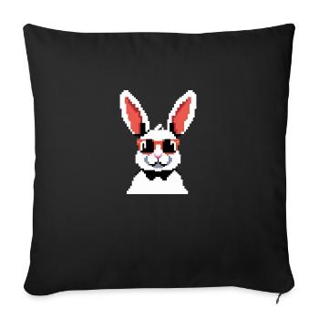 Pixy the Rabbit - Sofa pillowcase 17,3'' x 17,3'' (45 x 45 cm) - black - Front