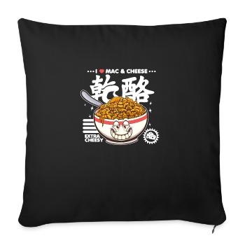 Ich liebe Mac & Cheese Cartoon - Sofakissenbezug 45 x 45 cm - Schwarz - Vorne